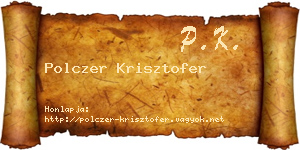 Polczer Krisztofer névjegykártya